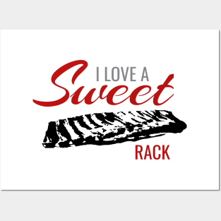 Funny Smoker Grill I Love A Sweet BBQ Rib Rack Summer Shirt Posters and Art